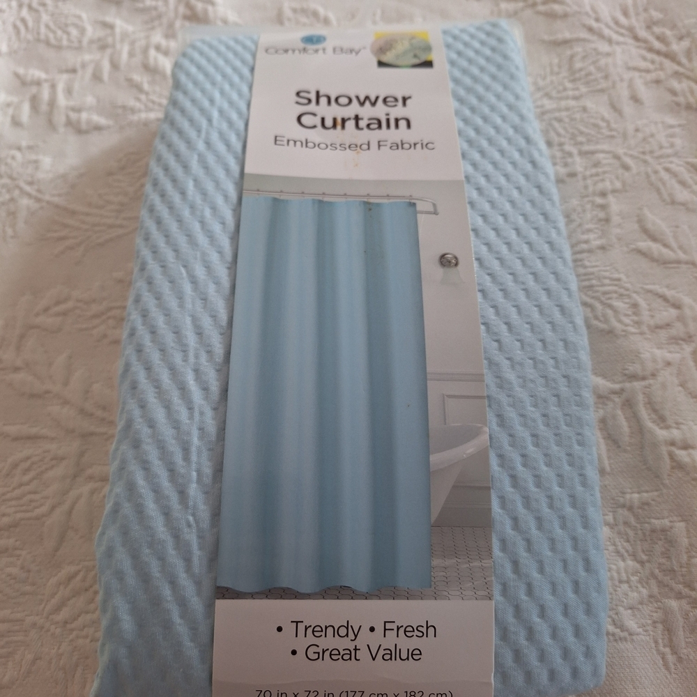 Comfort Bay Blue Shower Curtain